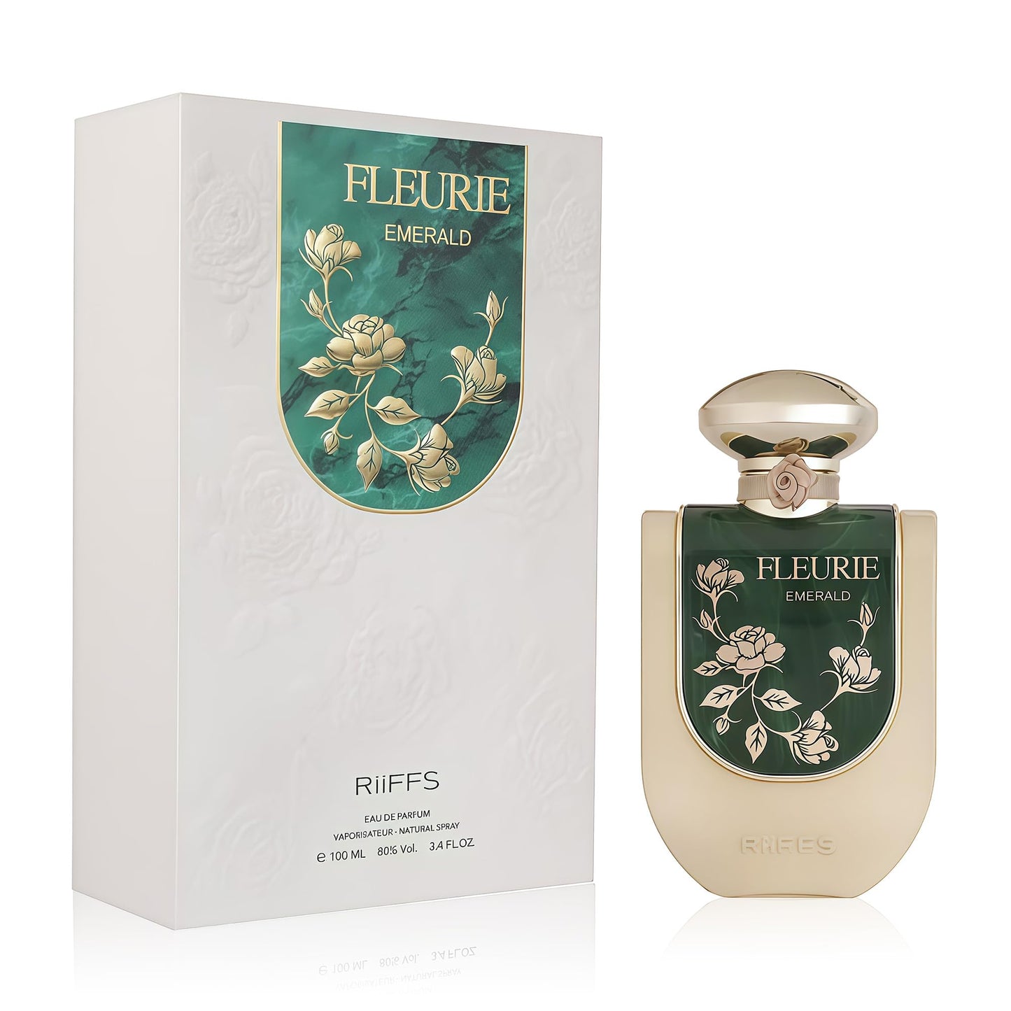 AFLUXE Riiffs Fleurie Emerald Women Perfume with Vanilla, Caramel, Floral, Lemon Scent - Eau de Parfum Long-Lasting Fragrance for Women, 3.40 Ounce / 100 ml