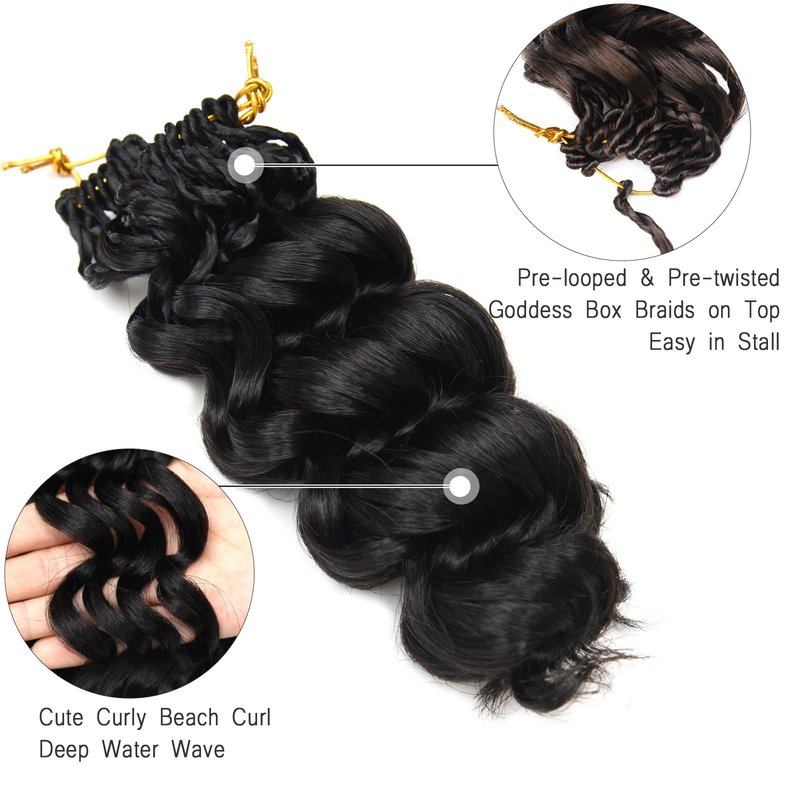 GoGo Curl Crochet Hair for Black Women 10 Inch Auburn Ginger Ocean Wave Crochet Braids Deep Water Wave Beach Curl Curly Crochet Hair Soft as Human Hair 7 Packs Synthetic Hair Extensions 350