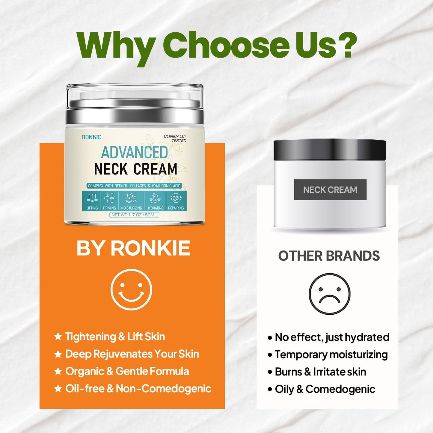Neck Cream for Tightening Firming: Instant Face Lift Cream - Anti Wrinkle Cream with Retinol Collagen & Hyaluronic Acid - Lifting, Firming & Hydrating for Women- 1.7 FL OZ