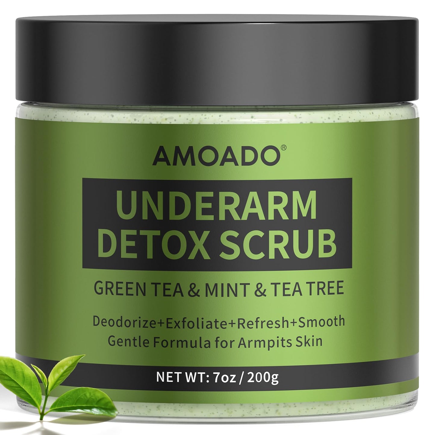 Armpit Detox Scrub with Green Tea, Gentle Underarm Detoxifying Scrub for Odor Control, Underarm Detox Exfoliating Body Scrub for Women & Men, Deodorant Scrub Freshen Skin