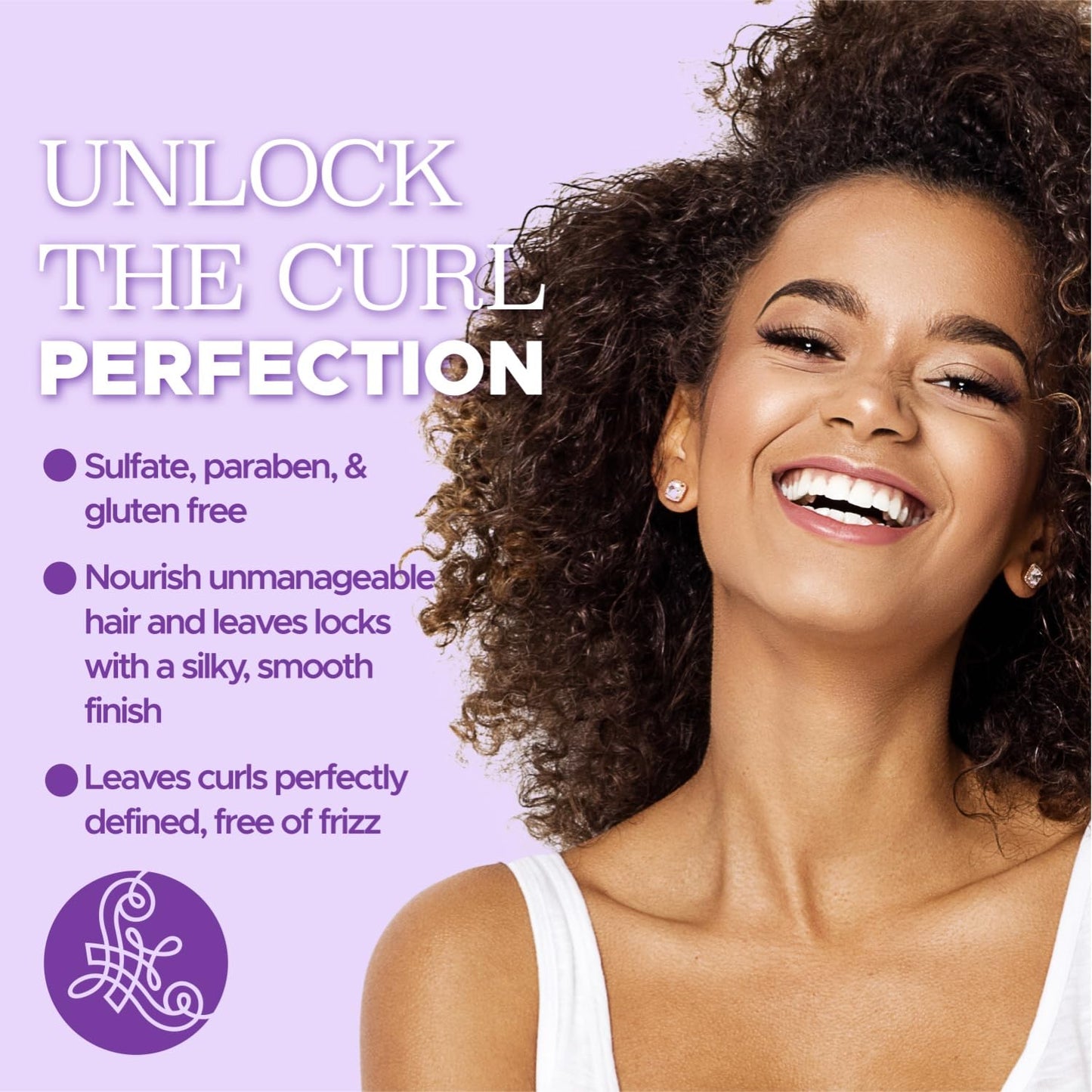 LUSETA Curl Enhancing Shampoo for Curly Hair, Restore Bounce 16.9oz