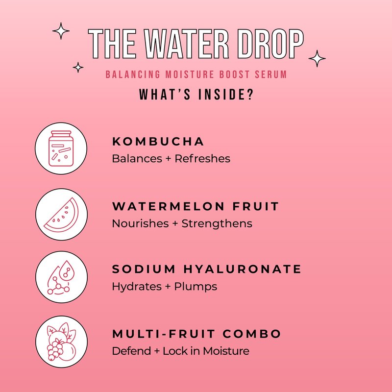 Avatara The Water Drop Milky Hydration Serum – Lightweight Water-Based Daily Face Moisturizer for Teens – With Kombucha, Watermelon & Hyaluronic Acid – Soothes, Hydrates & Balances, All Skin Types