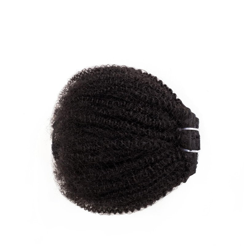 Afro Kinky Curly Clip Ins Human Hair Hair Extensions 8pcs 18 Clips Natural Black Color Brazilian Virgin Human Hair Invisible&Scalp-Friendly 4B 4C Kinky Curly Clip Ins Double Weft Seamless (18inch)