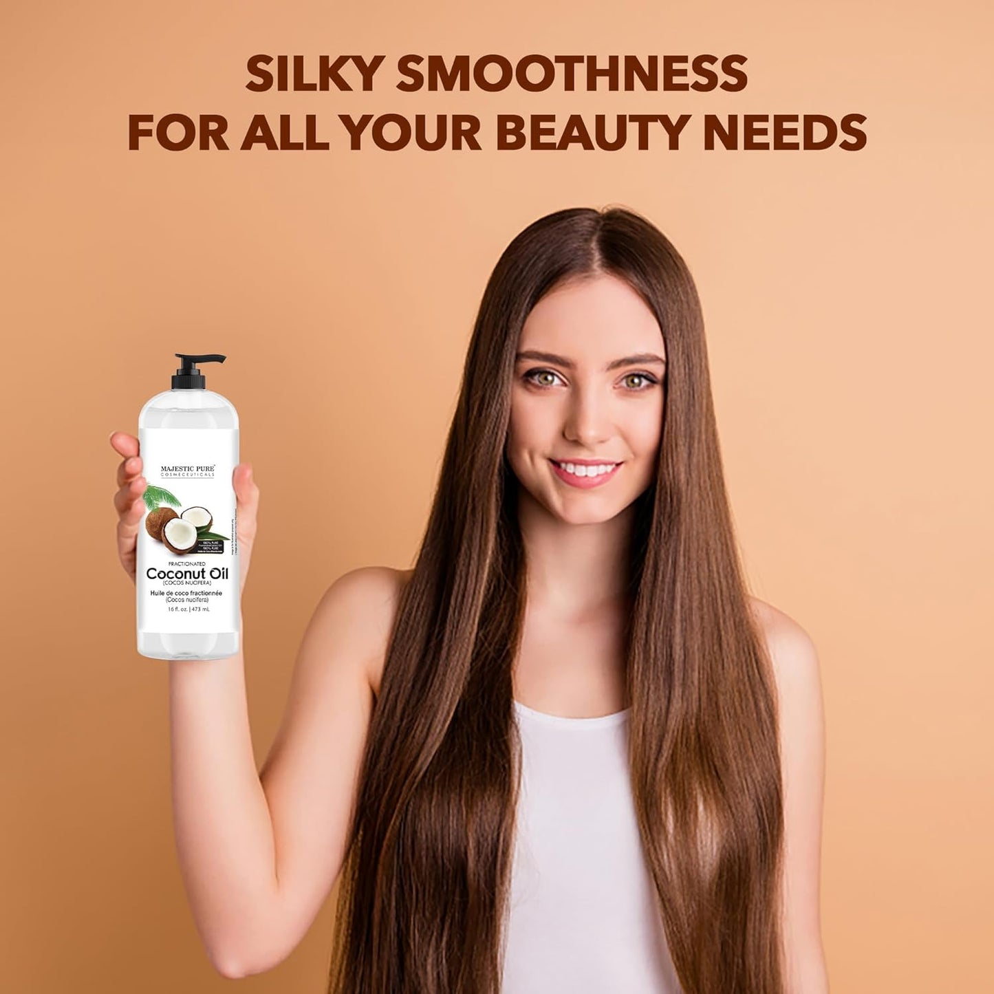 Fractionated Coconut Oil for Relaxing Massage | Moisturizer for Skin, Hair & Lips - 16 fl oz