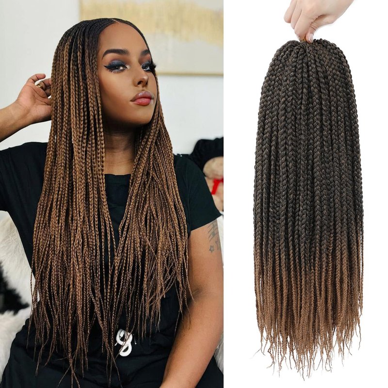 Crochet Box Braids 6 Packs 144 Strands 22 Inch Goddess Box Braids Crochet Hair Pre looped Crochet Hair Crochet Braids for Black Women Braiding Hair (1B)
