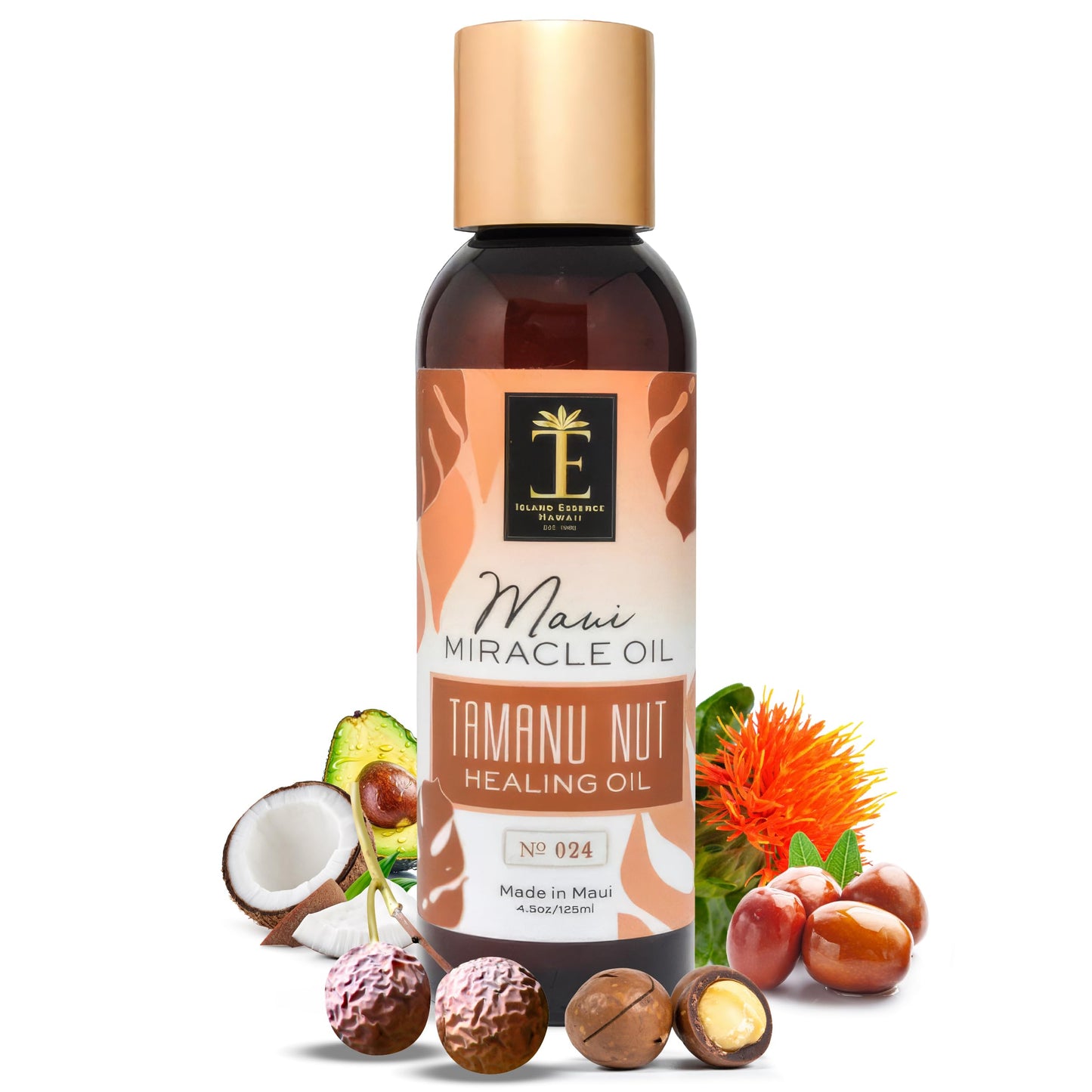 Island Essence Tamanu Miracle Oil – Maui Miracle Blend with Organic, Cold-Pressed & Virgin Tamanu Nut Oil for Skin, Face & Hair Care – 4.5 oz Bottle for Body Massage - Massage oils