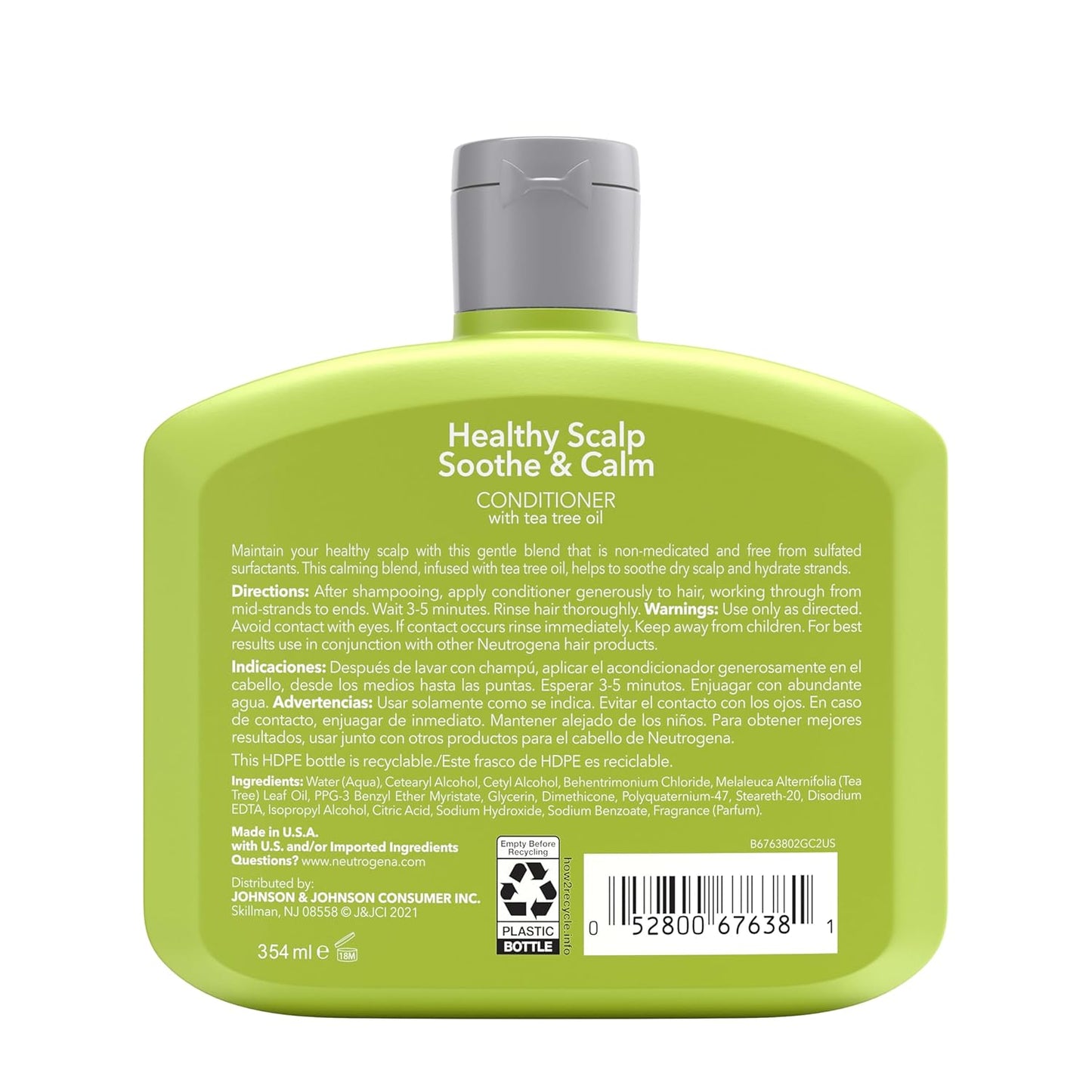 Neutrogena Tea Tree Oil Conditioner - Soothing & Calming Formula for Healthy Hair | 12 fl oz, pH-Balanced, Paraben-Free