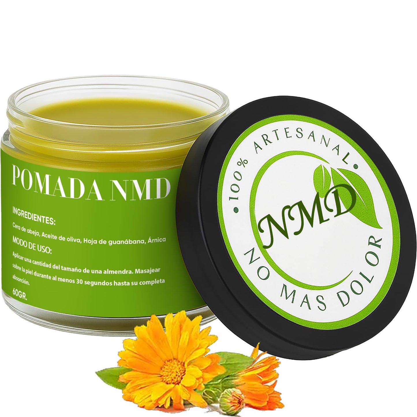 KOVGOCY Pomada NMD, NMD Pomada para Dolor with Arnica, Olive oil, Soursop leaf, Beeswax, Maximum Strength Comfort Cream for Muscle, Feet, Hands, Legs, Toes, Back, 2.11OZ / 60G (1)