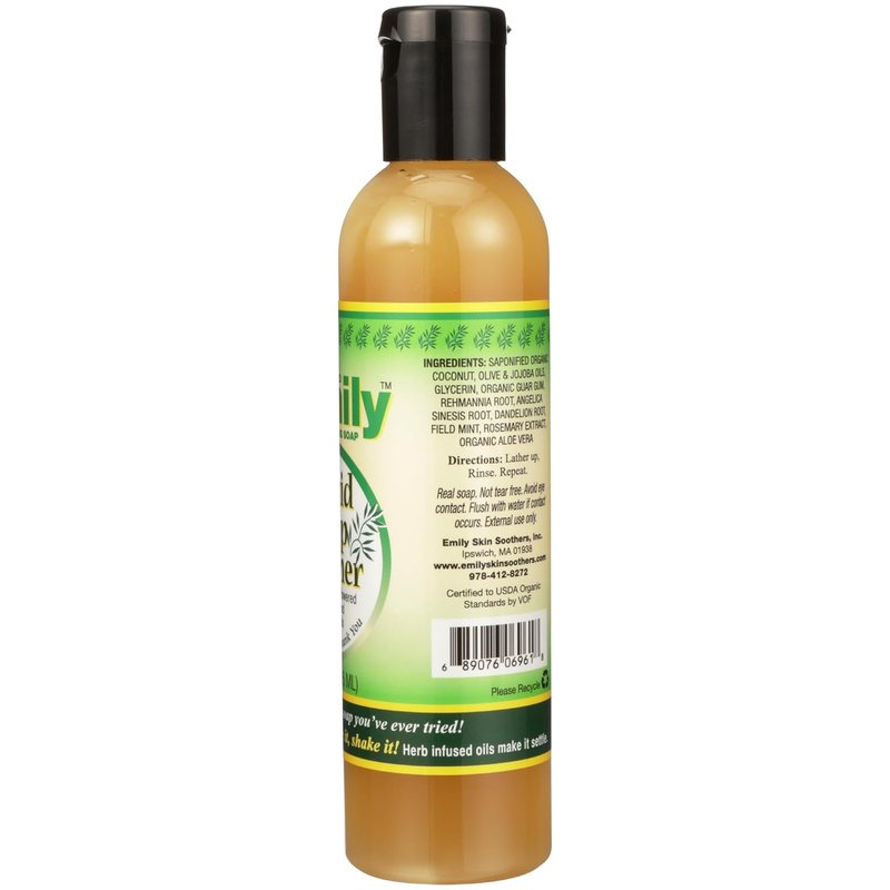 Organic Liquid Soap Soother - Gentle Skin Care Formula | 8 Fl Oz