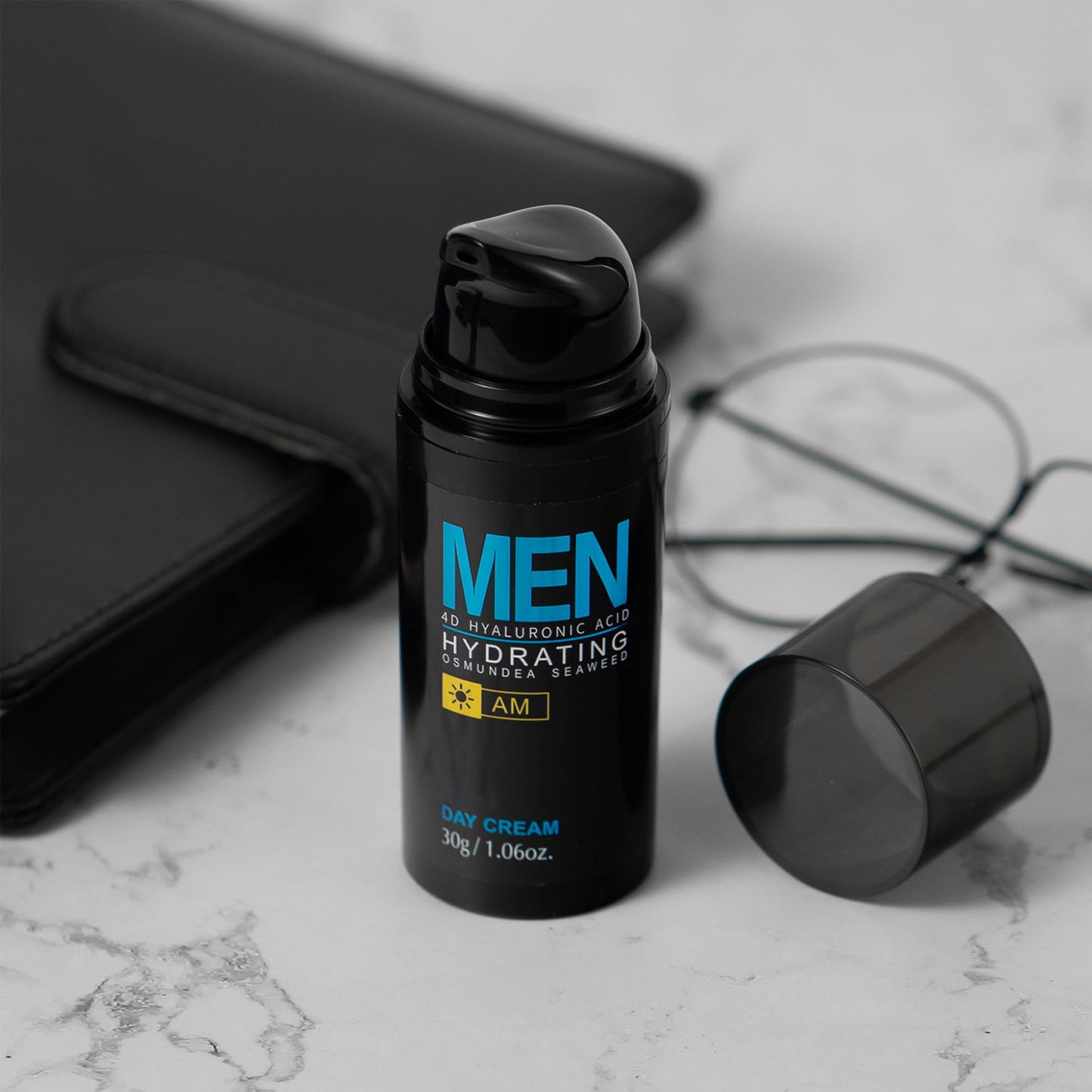 MIESCHER Men Hydrating Night Cream, Daily Moisturizer with Collagen & Retinol, Oil Control, Firm & Lift Hydrating Cream for Face & Body, Reduce Fine Lines, Strengthen Skin Barrier, 1.06 oz.