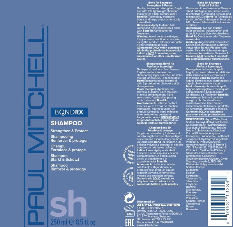 Paul Mitchell Bond Rx Shampoo - Strengthens & Protects Chemically Treated Hair | 10.1 Fl Oz