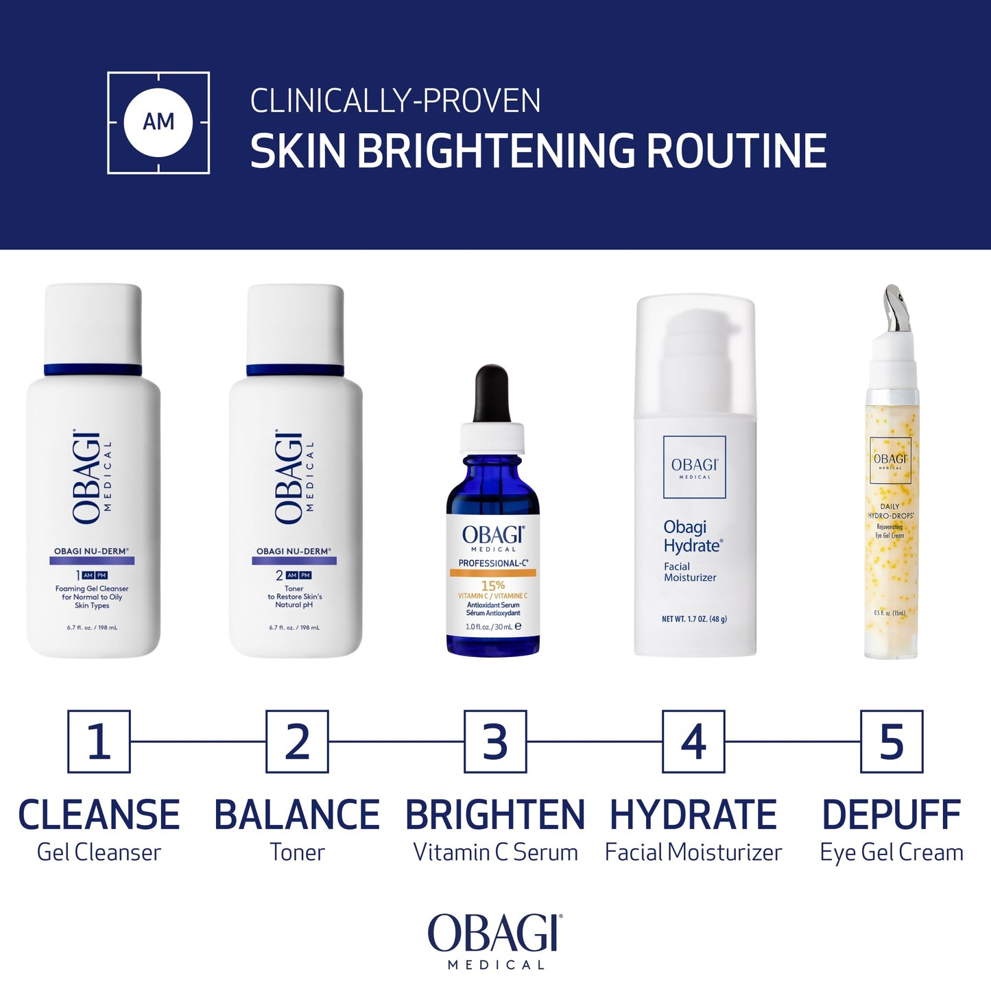 Obagi Medical Professional-C 15% Vitamin C Serum - Helps Brighten Skin Tone and Minimize the Appearance of Fine Lines & Wrinkles - 0.42 oz