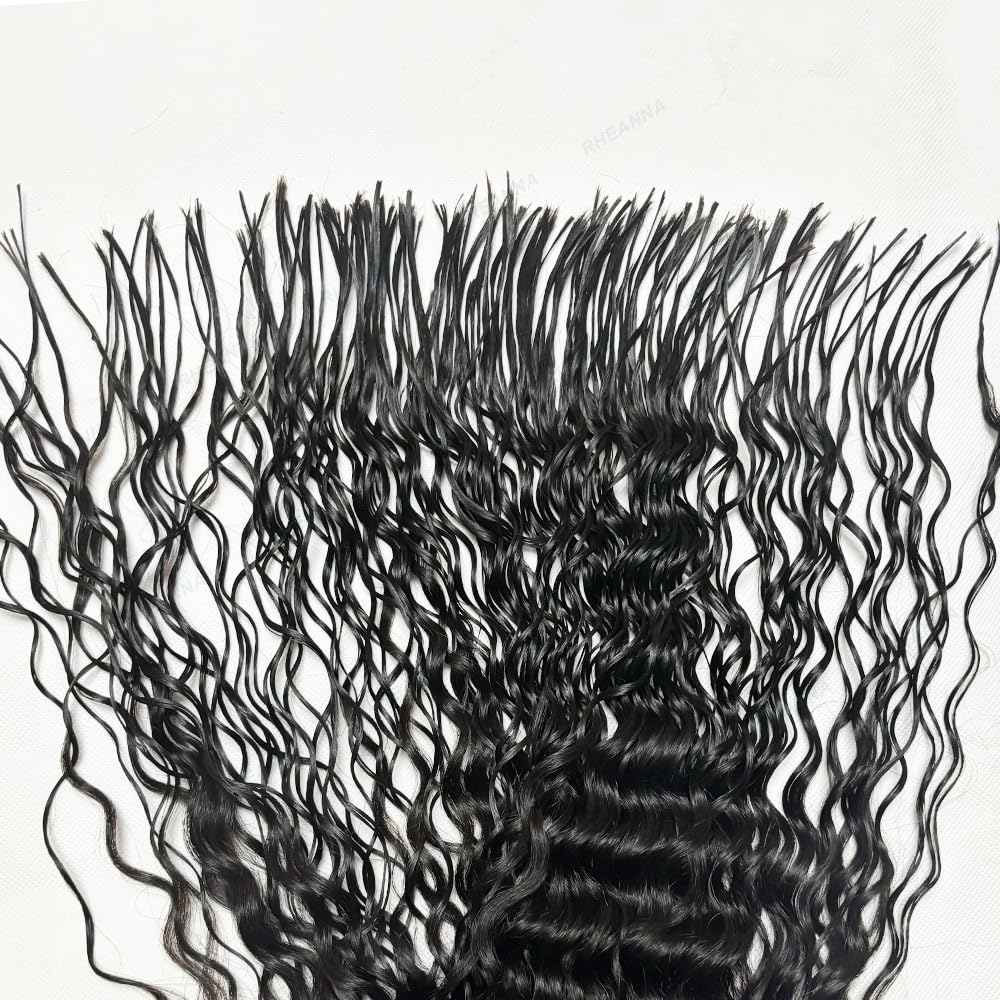 RHEANNA Pre-Divided Curly Bulk Human Hair For Boho Braids Loose Deep Wave Bulk Human Hair For Braiding Double Drawn Extensions (160 Roots)20inch/50g