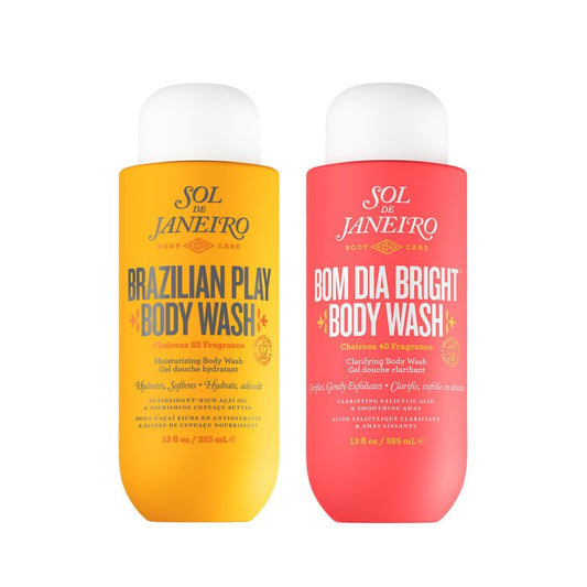 Sol de Janeiro Replenishing & Clarifying Shower Duo | Brazilian Play & Bom Dia Bright Body Wash | Cheirosa 62 & 40 | 13 fl oz. | Amazon Exclusive
