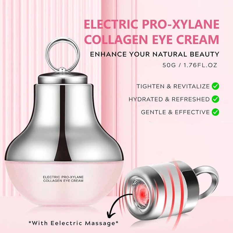 Firming Neck Cream & Electric Eye Massage Cream Bundle - Tightening & Revitalizing Skincare Set for Smooth Fine Lines | 2-Piece