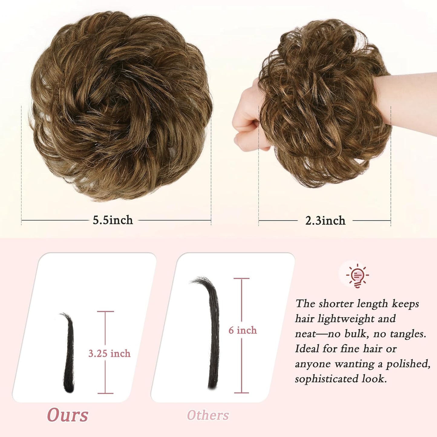 Messy Bun Hair Piece for Women - 100% Real Human Hair, 30g + 26g | Effortless Style