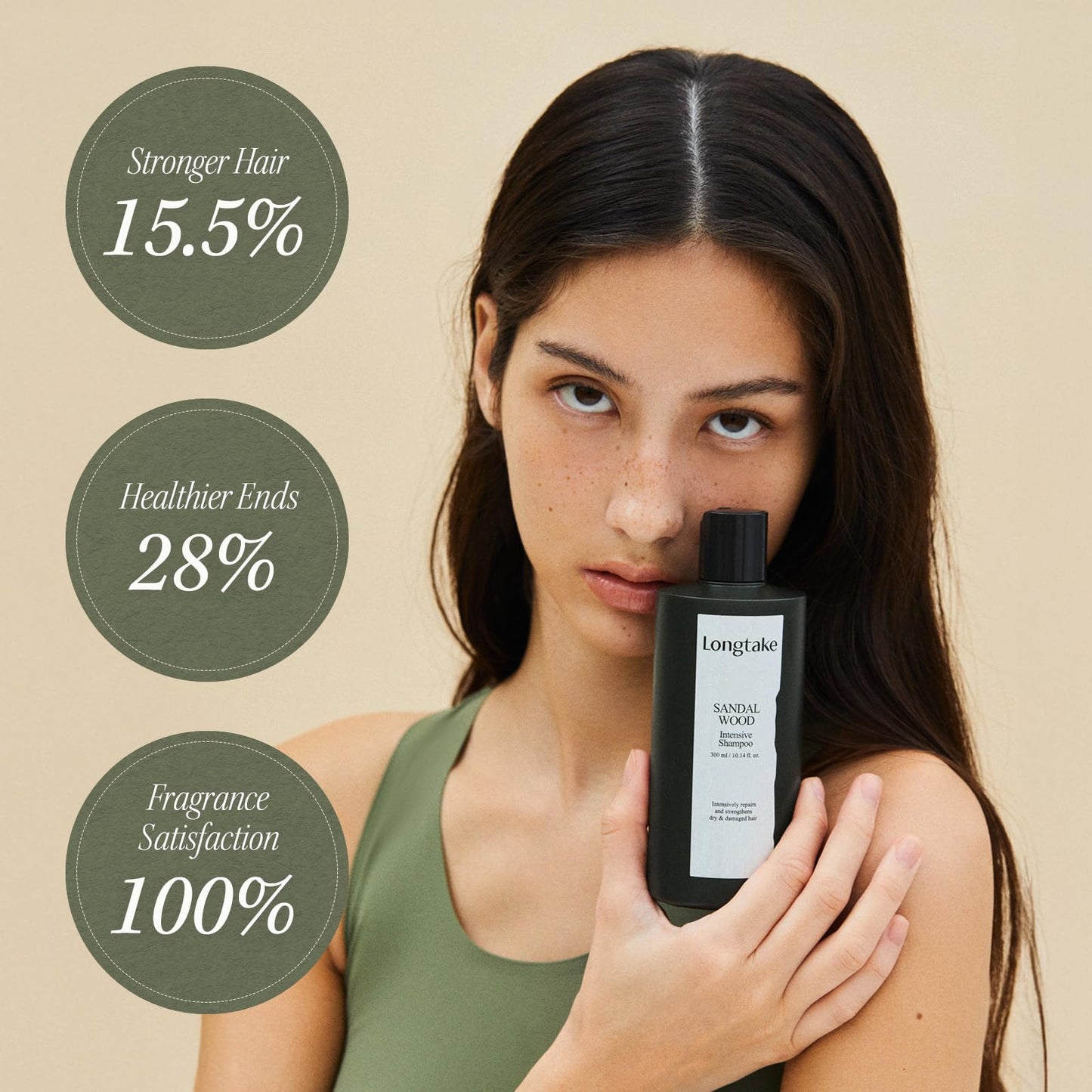 LONGTAKE Sandalwood Intensive Hair Perfume Clarifying Shampoo 10.1 Fl Oz, 300MLㅣVolumizingㅣAnti-frizzㅣImproves softnessㅣFor All Types
