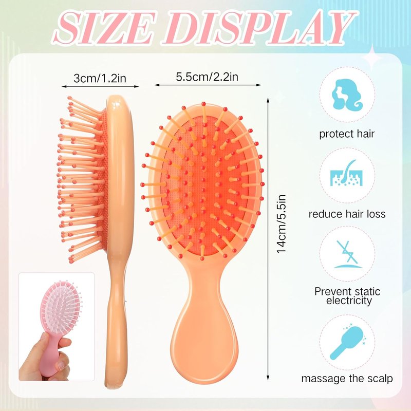 Mini Detangling Hairbrush Set - Soft Bristle Travel Combs for Toddlers & Women | 36 Packs