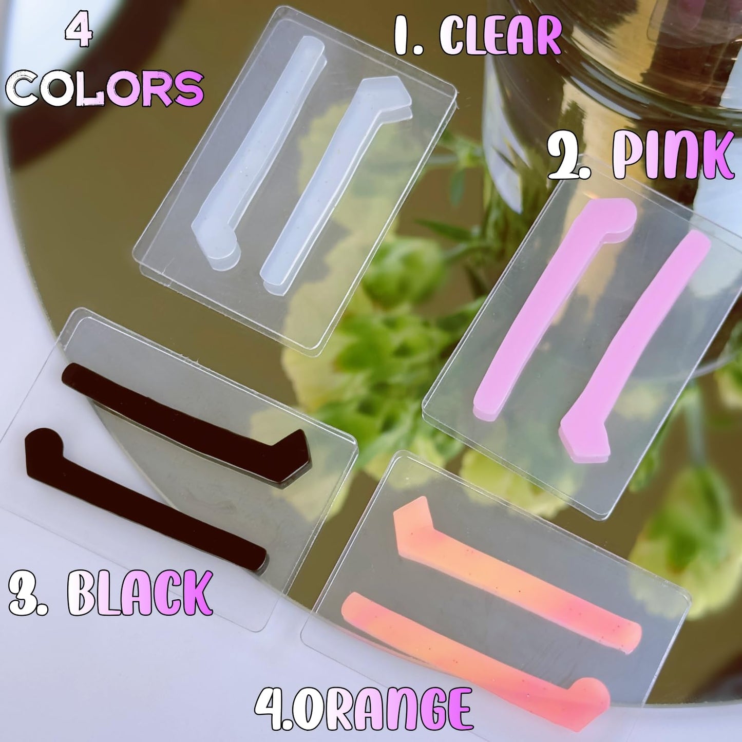 Liber Beauty Lash Lift Ribbon Self Sticky Eyelash Lift Rods Covers Silicone Pads Curlers 8 Piece Soft Stripes Lash Lift Tool Flexible Silicone Perm Roller