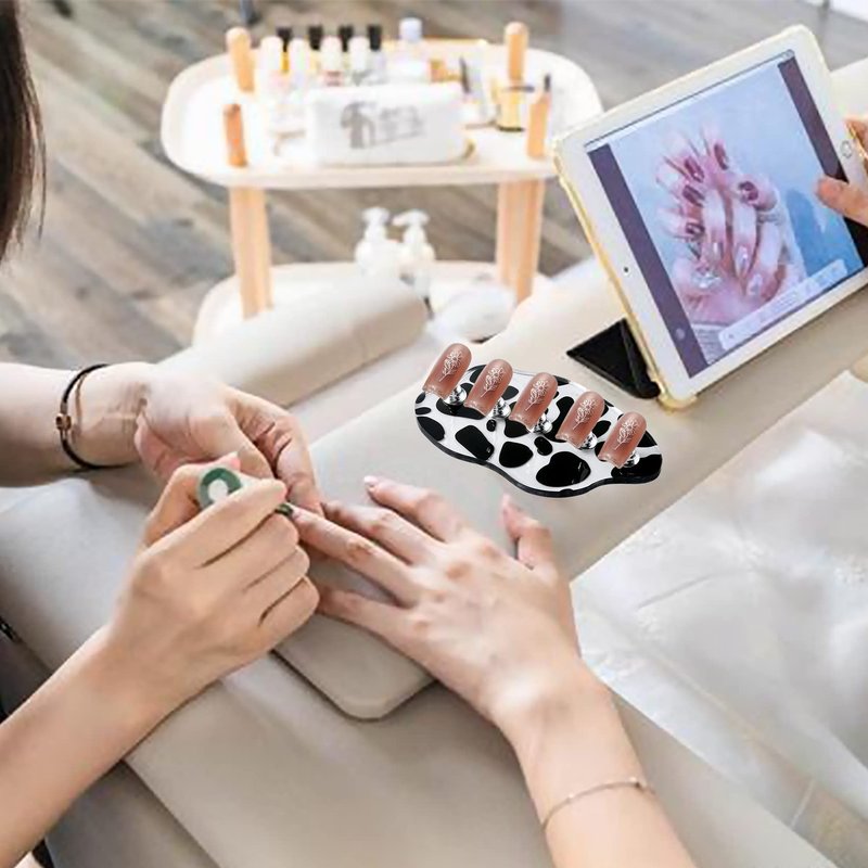 2Set Acrylic Nail Stands with 42pcs Reusable Putty Metal Nail Holder for Painting Nail Display Stand Nail Hand Practice Nail Tip Stand Magnetic Nail Art Tools DIY for Homes and Salons