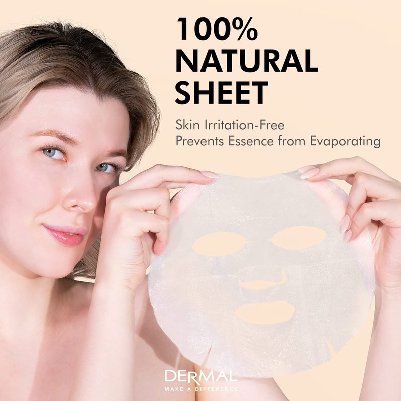 Korean Collagen Face Mask - Hydrating & Soothing Sheet Mask Set | 32 Combo Pack, Hypoallergenic Care for All Skin Types