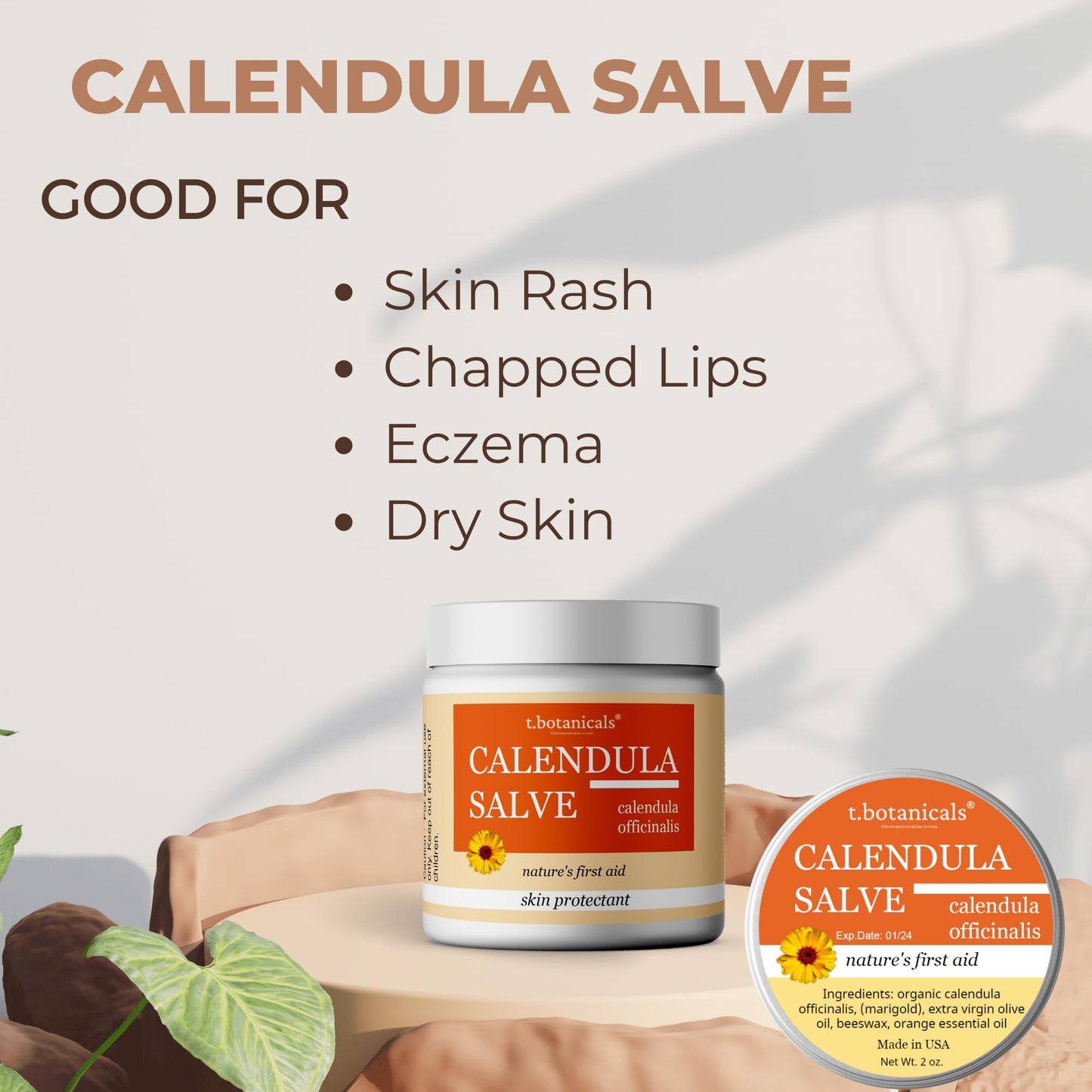 Calendula Salve, Skin Soothing Calendula Cream, Marigold Balm, Herbal Moisturizer for Dry Skin