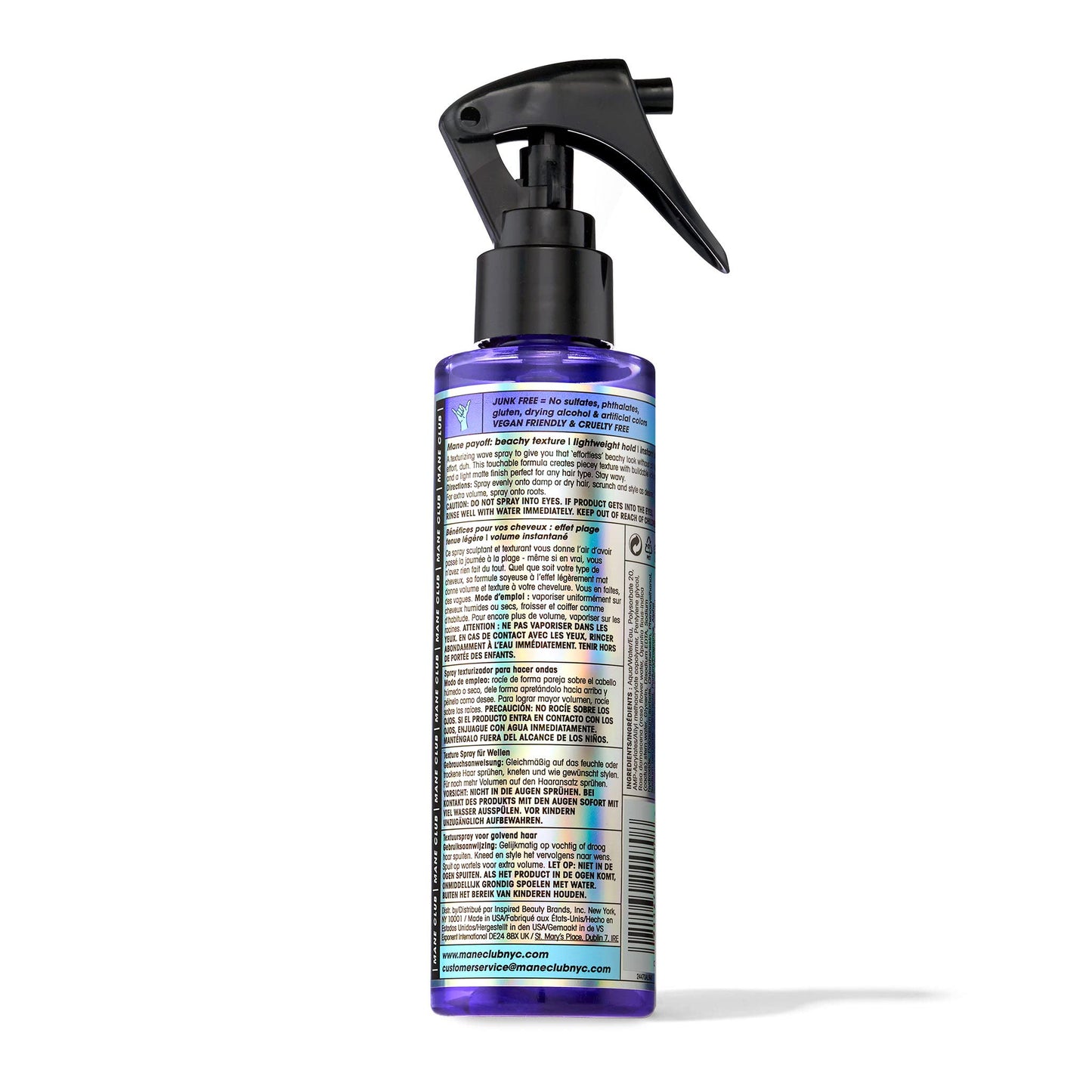 MANE CLUB Wavy Baby Wave Texture Spray, cruelty free, vegan, no sulfates or parabens, 5.3 Oz