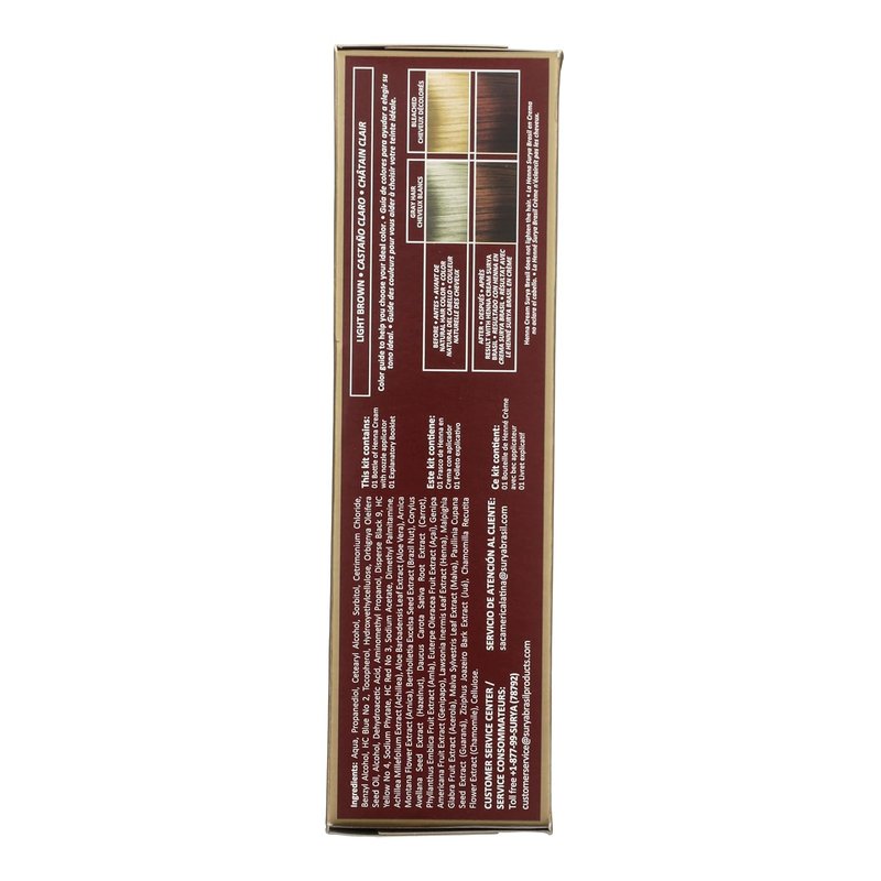 Surya Brasil Henna Cream Light Brown - Vegan Semi-Permanent Hair Color for Deep Hydration | 2.37 oz