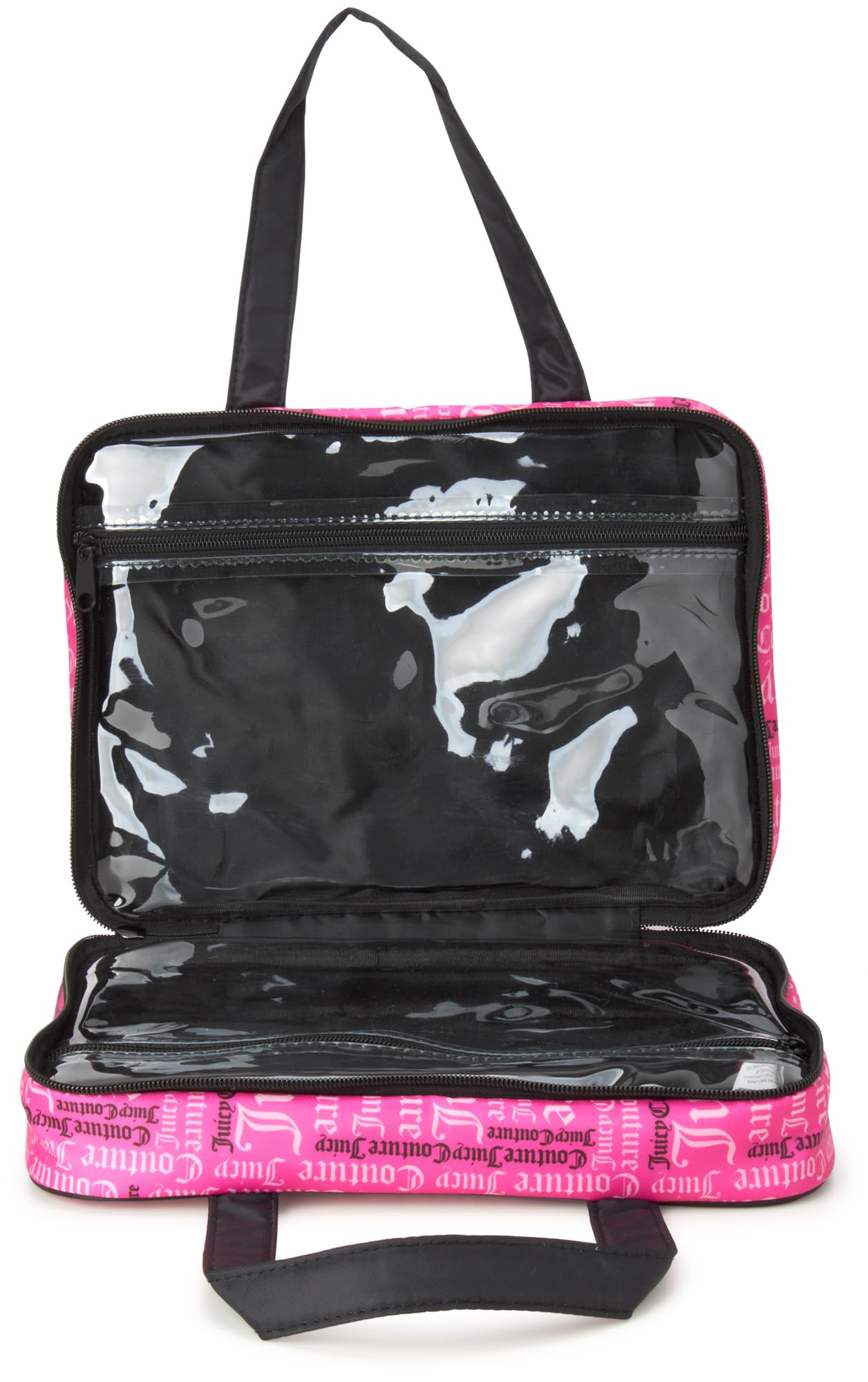 Juicy Couture Hot Pink Graffiti Makeup Bag Cosmetics Organizer Travel Essentials Weekender Logo