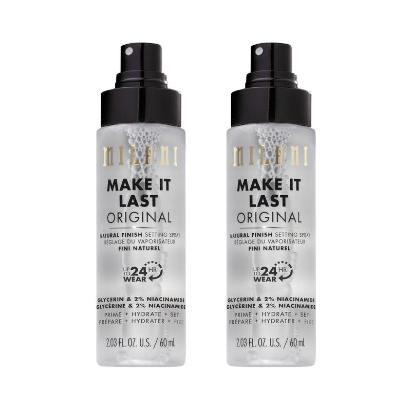 Milani Setting Spray + Primer, Make It Last Original - Natural Finish with Niacinamide for Hydration, Setting Spray for Makeup and Face Primer, 3-in-1 Prime + Hydrate + Set, 2.03 Fl. Oz - 2 Pack