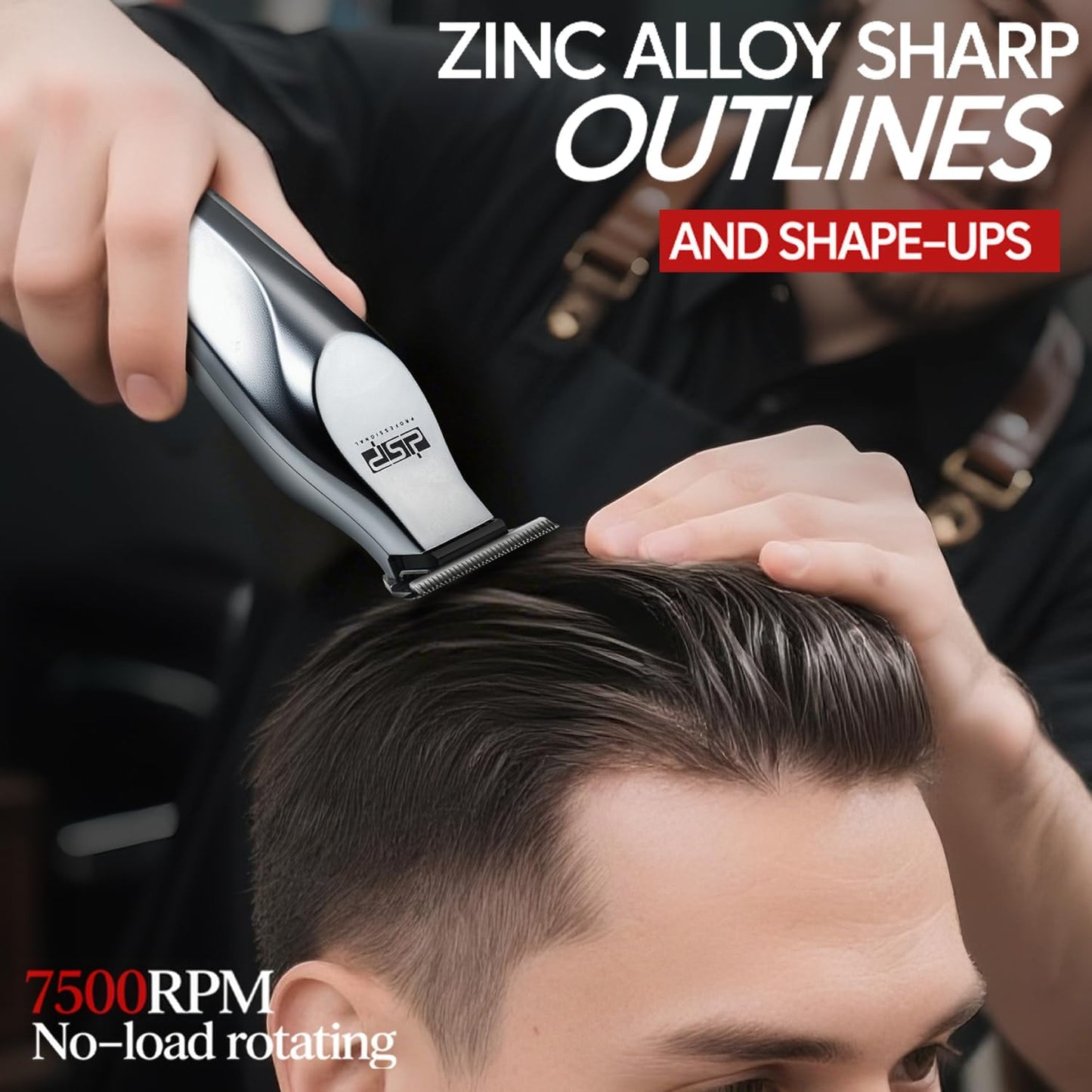DSP Professional T Blade Beard Trimmer for Men - Cordless Zinc Alloy Barbershop Edger | Silver Finish