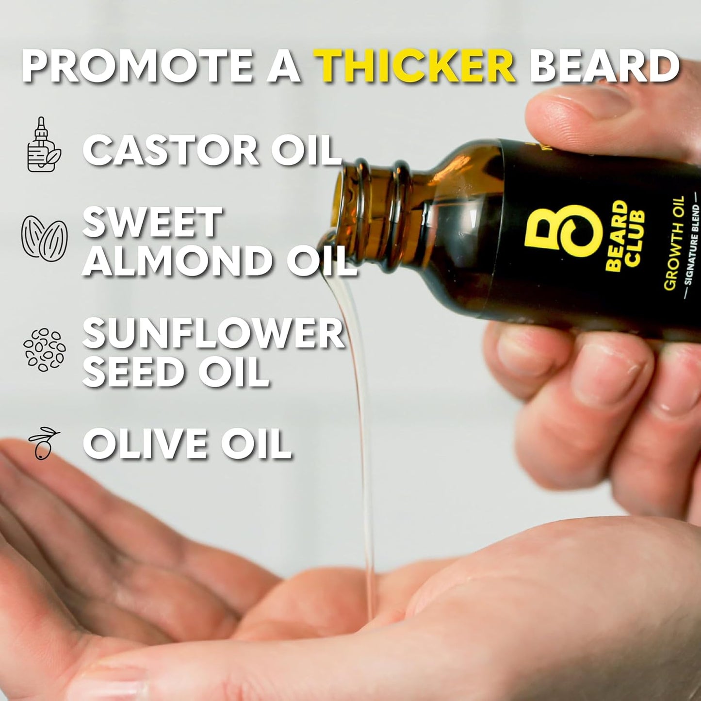 Beard Growth Serum - Natural Castor, Coconut & Avocado Oil for Thicker, Fuller Beards | Stimulates Healthy Hair Growth