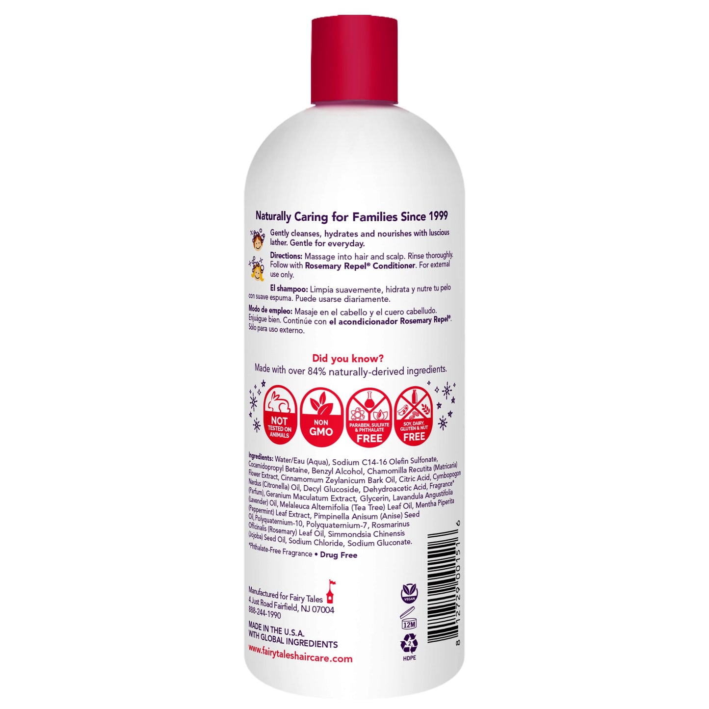 Fairy Tales Rosemary Repel Daily Kids Shampoo– Kids Like the Smell, Lice Do Not, 32 fl oz. (Pack of 1)