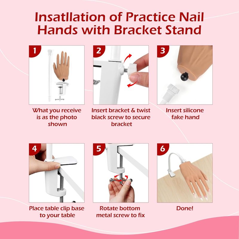 Acrylic Nail Practice Hand - Realistic Silicone Mannequin for Flexible Training | Visible Joints