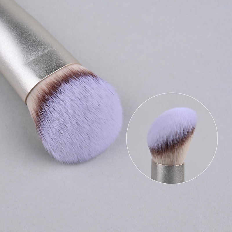 Contoured Makeup Brush - Foundation Blender Brush for Powder, Cream, Contour, Bronzer, Blush Blending & Highlighter - Professional Make Up Brush - Full Face Makeup Brush - Vegan & Cruelty Free