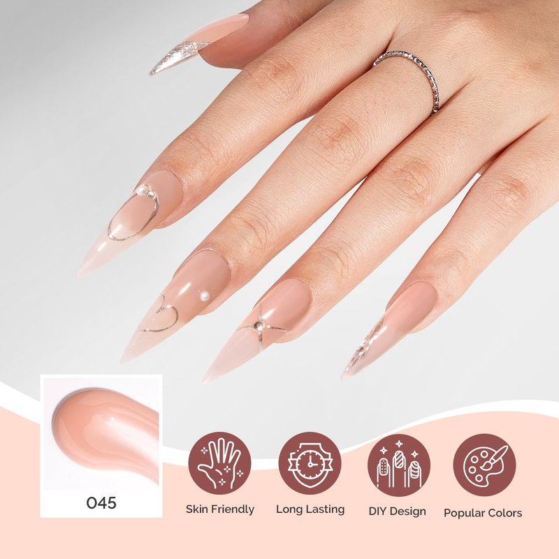 MelodySusie Poly Nail Extension Gel 60g Hema Free Soak Off UV Lamp Cured Nail Thickening Art Design Manicure Gift for Women 045