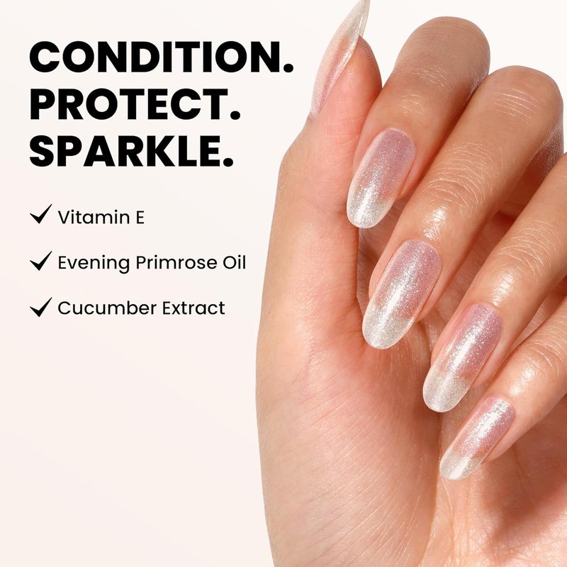 LONDONTOWN Shimmer Nail Highlighter - Vegan Iridescent Nail Polish Treatment | Soft Shimmery White - 0.40 fl oz