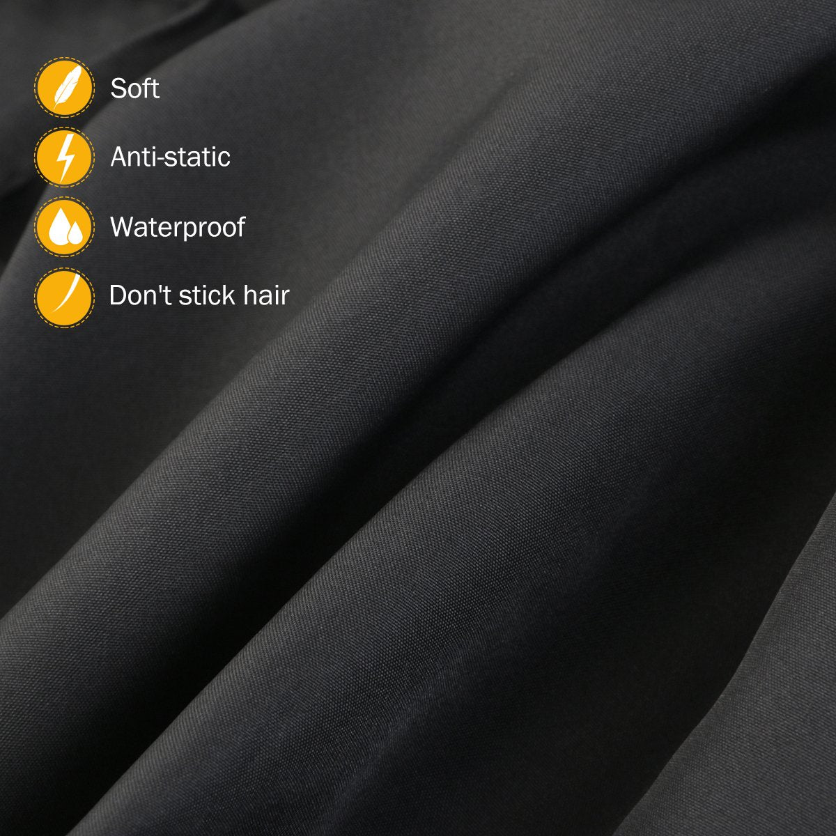ULTNICE Salon Home Barbers Hairdressing Cape Gown with Viewing Window for Hair Cutting 63 * 57"(Black)