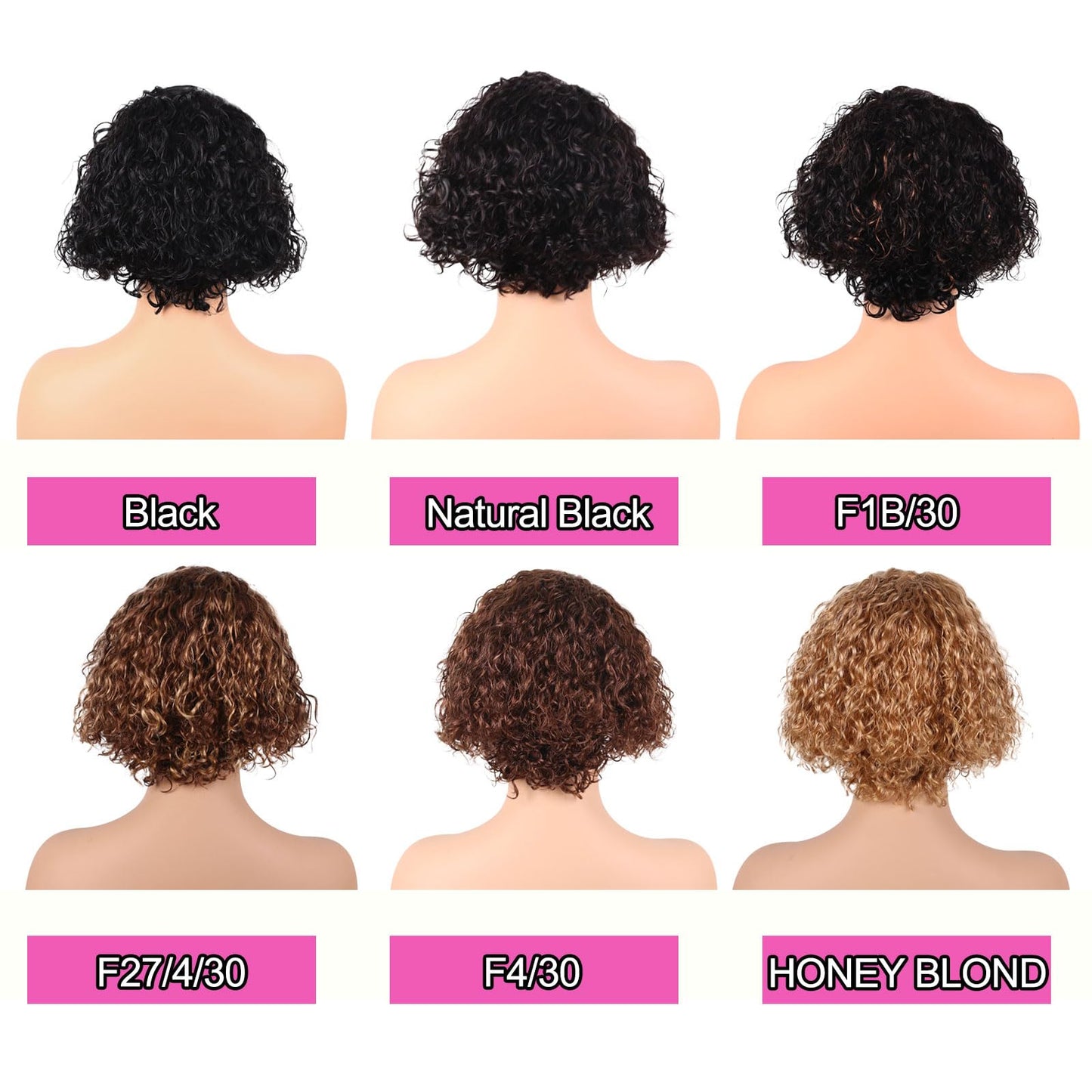ManeMajesty Deep Curly Human Hair Wigs, Side Part Lace Front Pre Cut Lace, Wear and Go Glueless Wig 8 Inch Short Curly Bob Wigs for Women,100% Brazilian Human Hair,4/27/30 Brown Mixed Honey Blonde