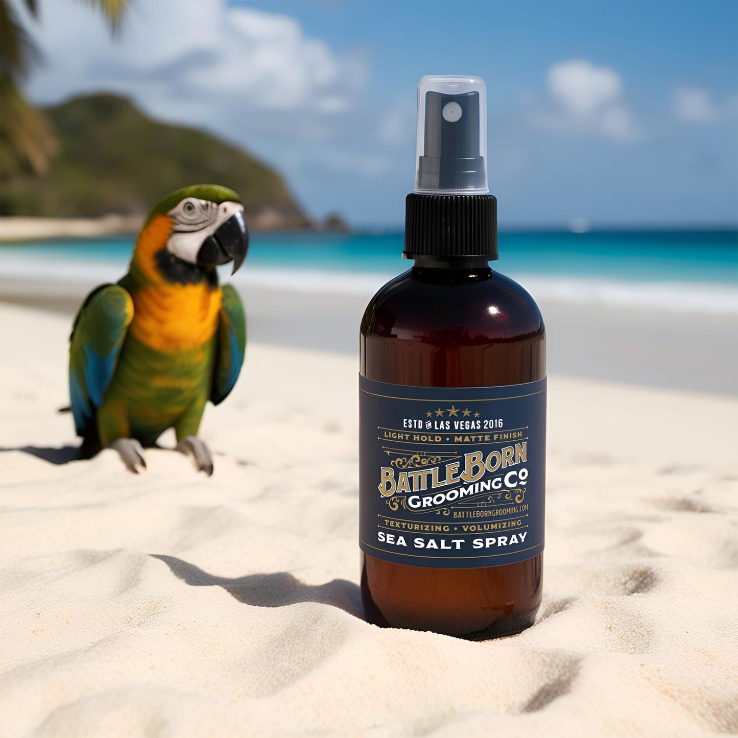 Battle Born Grooming Co Sea Salt Spray (8 fl oz) – Natural, Vegan, Texturizing Spray for Effortless Beach Hair & Waves – Adds Volume, Texture, and Thickness – Unisex