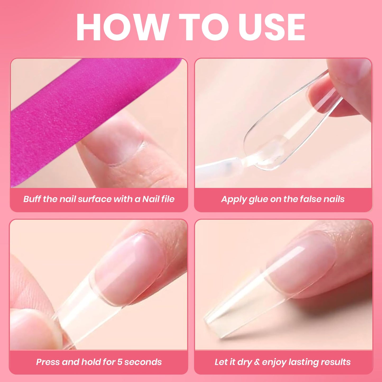 GALSPRO Strong Brush On Nail Glue for Press Ons - 2 Pack, 7.0 ml (0.25 Fl Oz) Each, Professional, Extra Strength & Long Lasting Nail Glue for Fake Nails with Fine Applicator
