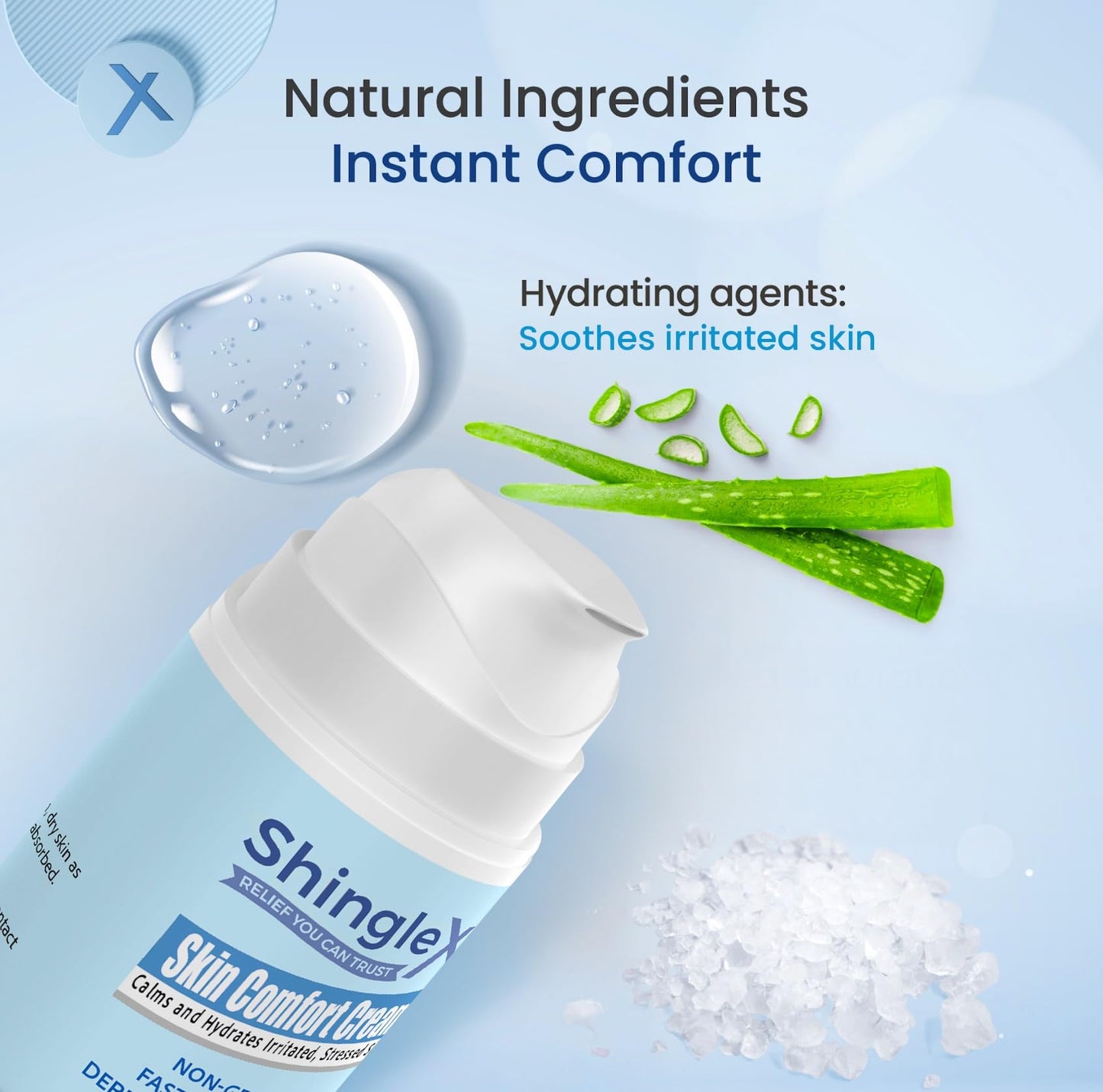 ShingleX Moisturizing Skin Cream with Colloidal Oatmeal & Safflower Seed Oil | Fast-Absorbing Daily Face & Body Moisturizer for Dry, Sensitive Skin | Fragrance Free | 1.4 oz