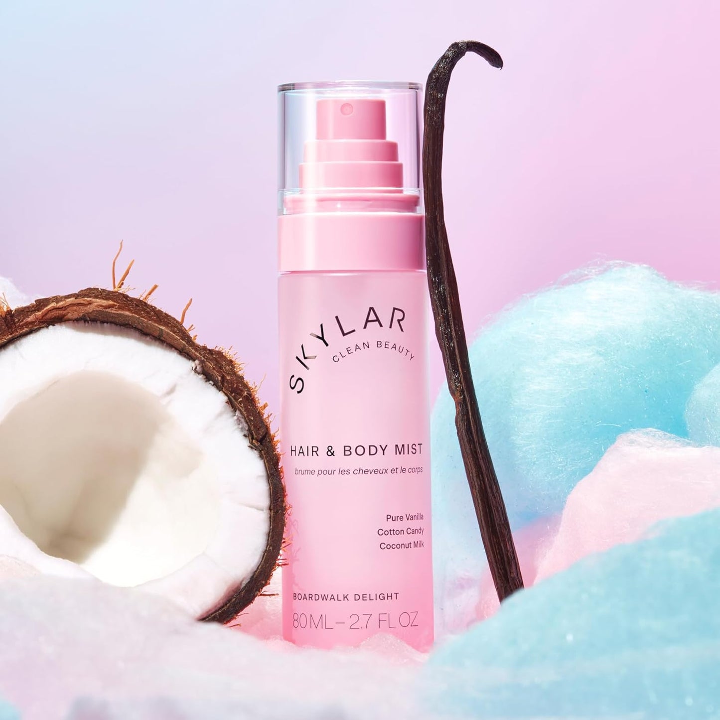 Skylar Hair Perfume & Body Mist | Sweet Cotton Candy & Vanilla Coconut | Hypoallergenic, Vegan, 80mL