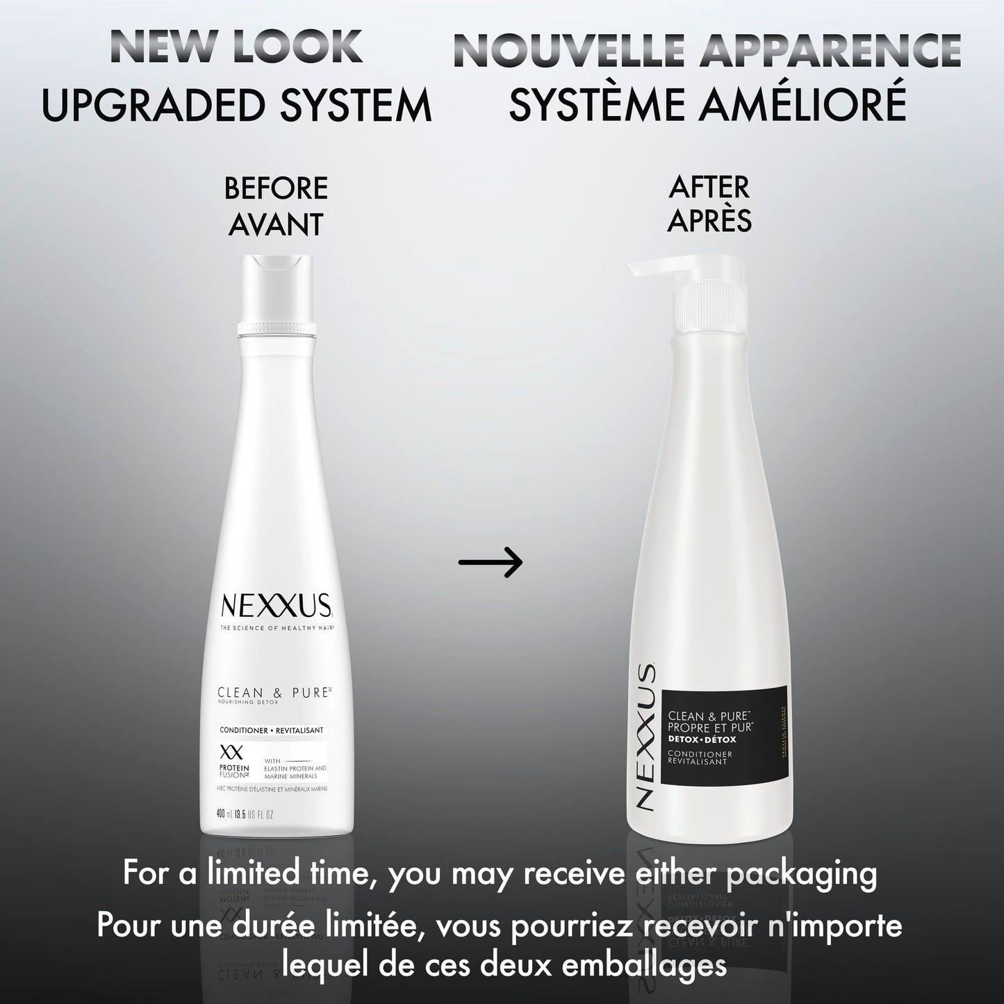 Nexxus Clean & Pure Conditioner Detox for Professional-Level Hair Care Powered by Clarifix Balancer Technology with Lactic Acid 13.5 oz