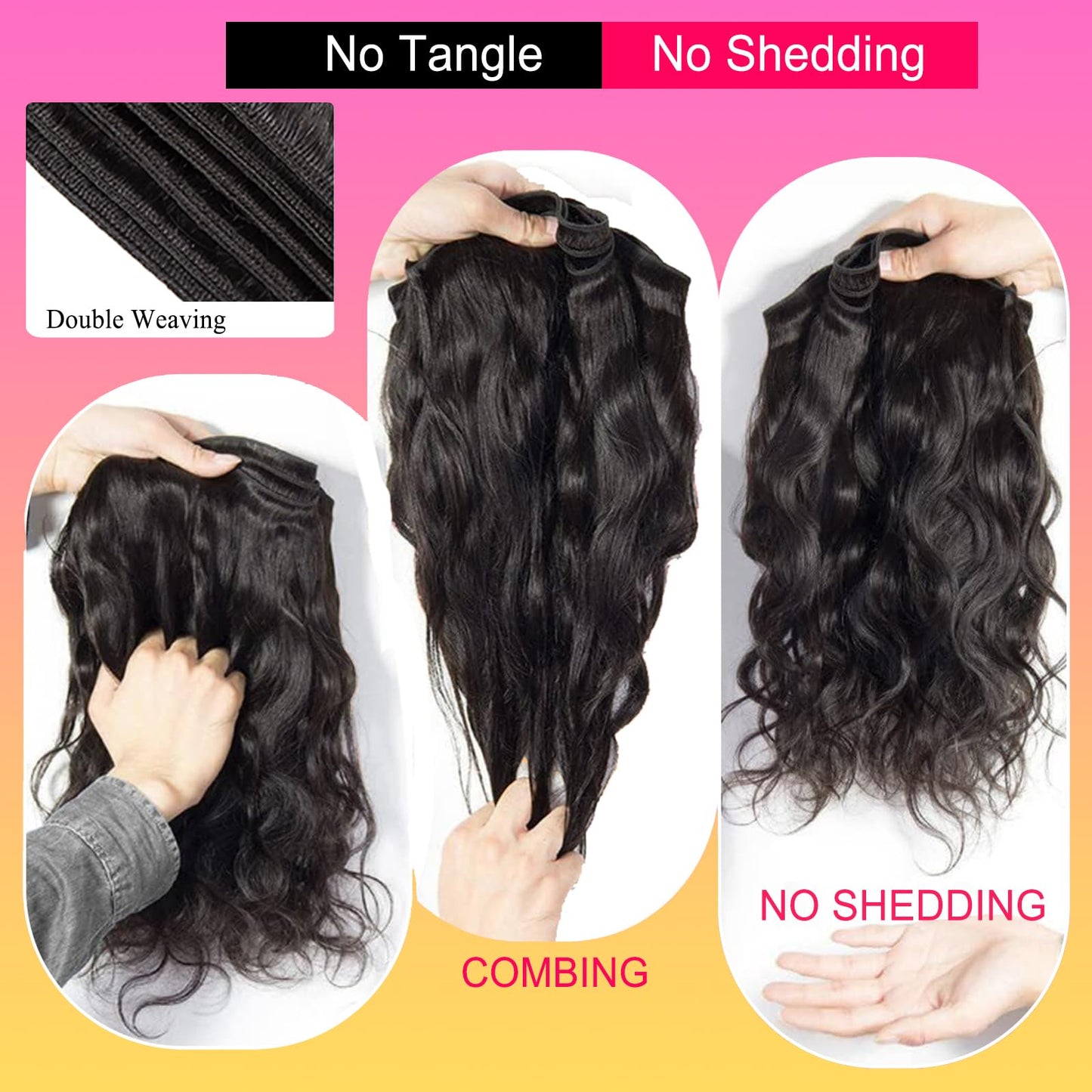 Aptatuse Body Wave Bundles Human Hair 24Inch 12A Human Hair Bundles 100% Unprocessed Brazilian Raw Virgin Hair Extensions 1 Bundle Natural Black