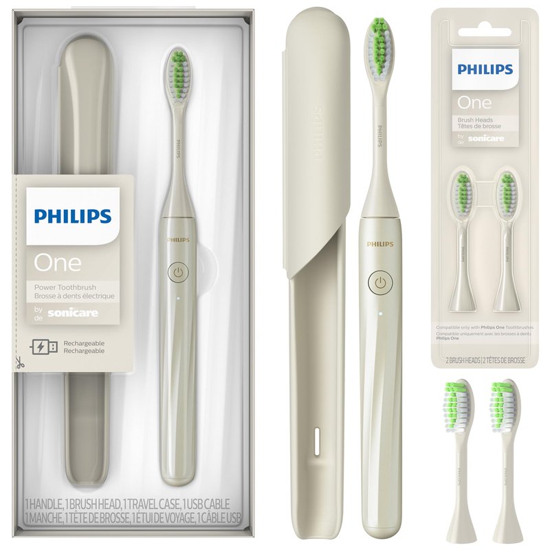 Philips One by Sonicare Rechargeable Toothbrush, Shadow Black, HY1200/06