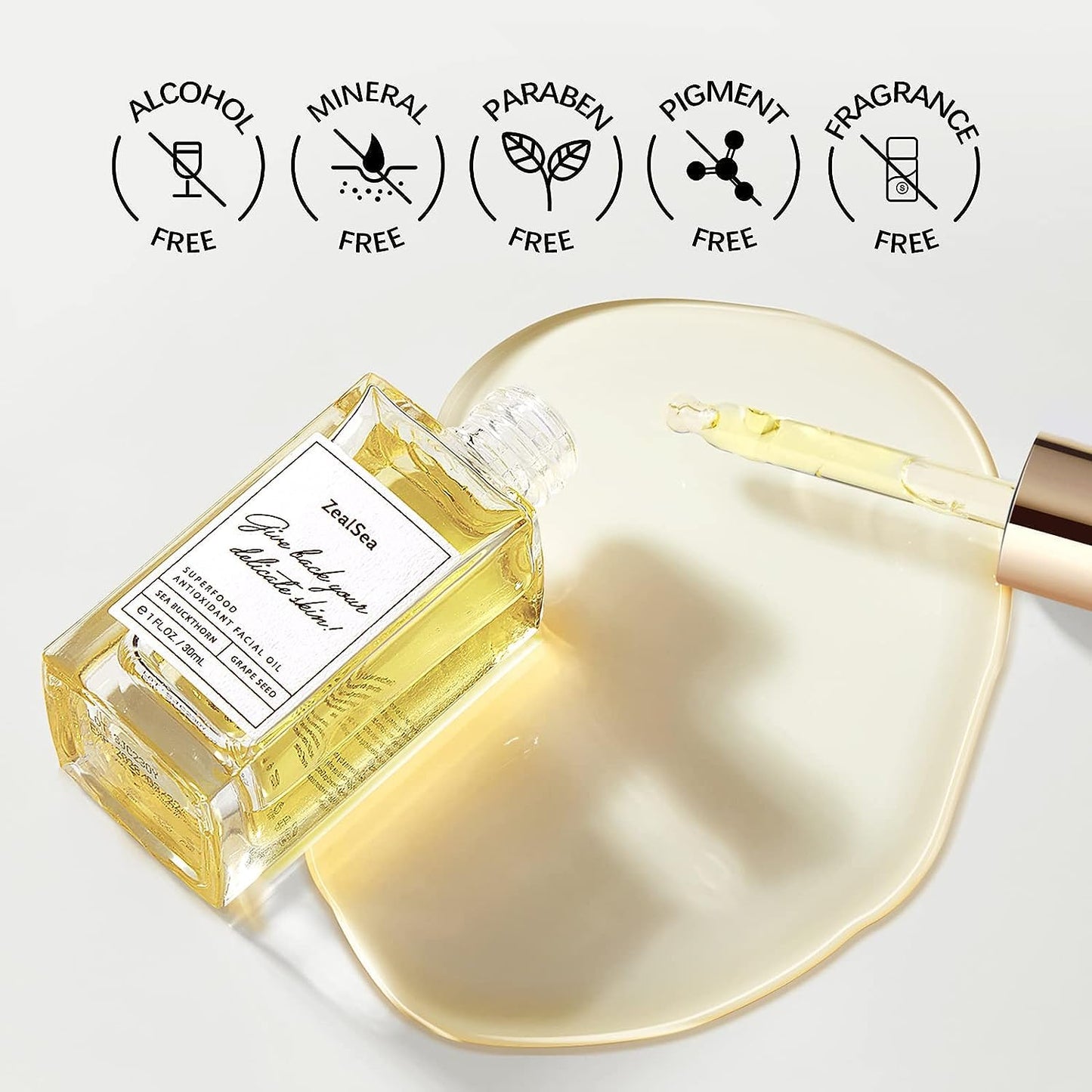 ZealSea Superfood Antioxidant Face Oil: Facial Oil with Antioxidant Rich Plant-Based Oils Hydrating and Smooth Dry Skin Care Gua Sha Massage Skin Therapy Oil for Women Men, 1 Fl Oz (Pack of 2)