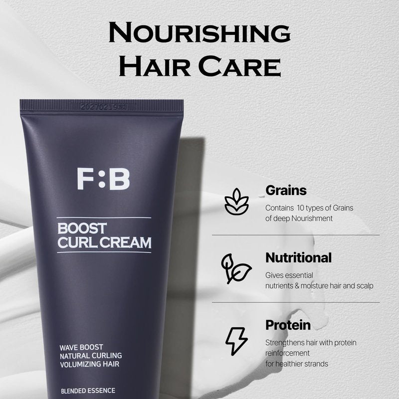 FORBEAUT Boost Curl Cream – Award-Winning Curling Cream with Keratin & Grains, Moisturizing Formula for Bouncy Waves & Strong Hold, Nourishing Styling for Wave Perms & Parted Hair, 150ml / 5.07fl.oz