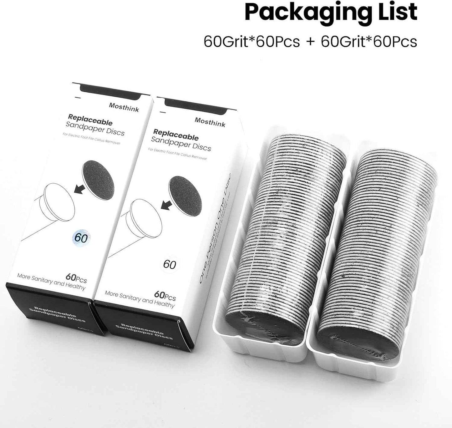 Electric Callus Remover for Feet with 120 Replacement Sandpaper Discs - Smooth Skin Solution