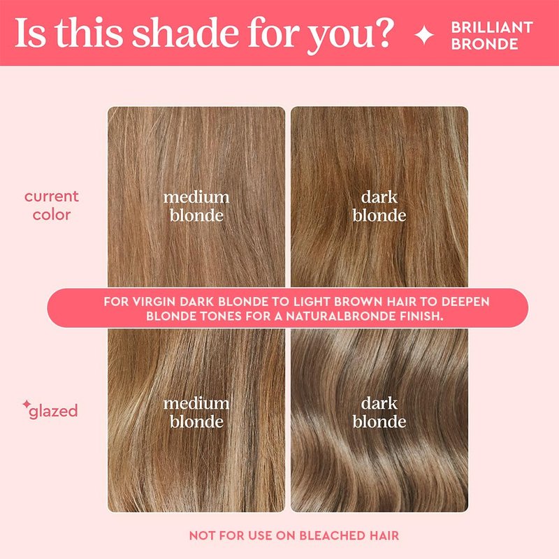 Glaze Supergloss Color Conditioning Gloss – Hydrating Semi-Permanent Color Hair Gloss & Shine Boost – Color Depositing Mask - Cruelty-Free – 6.4 Fl Oz - Brilliant Bronde - Dark Blonde to Light Brown